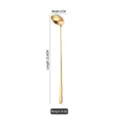 Long handle stainless steel ladle spoon in gold finish, 25.6cm length - Silver 5.0 Wide Soup Spoon / 25.6cm