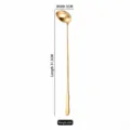 Premium long handle gold stainless steel stirring spoon 31.3cm for coffee and soup - Gold 5.0 Wide Soup Spoon / 31.3cm