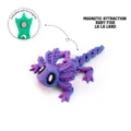 Articulated 3D printed magnetic axolotl salamander toy with purple blue gradient - Small (La La Land) / Purple and Blue Gradient