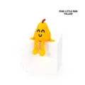 3D printed yellow pear figure sitting on a cube for creative desktop decoration. - Pear Man / PLA Yellow