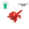 3D printed articulated axolotl magnetic toy in vibrant laser red for desktop decor - Small (Laser Red) / Laser Red