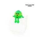 3D printed peach character sitting figure in green gradient finish for cute desk decor - Peach Man / Summer Series