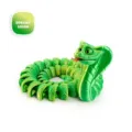 Serpiente cobra articulada impresa en 3D en verde seda para decoración de escritorio - Cobra 34CM / Verde de Sueño