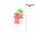 Cute 3D printed lemon character sitting toy ornament in pink and yellow gradient finish - Lemon Man / Spring Collection