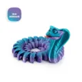 Serpiente cobra articulada impresa en 3D con acabado degradado de seda púrpura y azul - Cobra 34CM / Sirena de seda