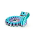 Cobra articulada impresa en 3D con un vibrante acabado en degradado arcoíris de seda - Crayón de Seda / 34CM Cobra Loca