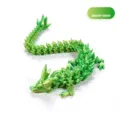 Bewegliche 3D-gedruckte Kristall-Drachenfigur in Dreamy Green mit metallischem Seidenfinish - 22cm Größe / Traumhaftes Grün