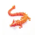 Bewegliche 3D-gedruckte Kristall-Drachenfigur in traumhaftem Orange-Verlauf - 22cm Größe / Traumhaftes Orange