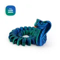 Figura de serpiente cobra articulada impresa en 3D en verde láser metálico - 34cm / Verde láser
