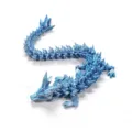 Bewegliche 3D-gedruckte Kristalldrachen-Sammelfigur in lebhaftem metallischem Mech-Blau - 22cm Größe / Mechanik-Blau