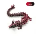 3D-gedruckte, bewegliche Kristall-Edelstein-Drachenfigur in Dunkelrot und Schwarz - 22cm Größe / Dunkelschwarz Rot