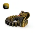 Figura de serpiente cobra articulada impresa en 3D en oro oscuro metálico para escritorio - Cobra Loca 34CM (Oro Oscuro)