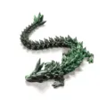 3D-gedruckte artikulierte Kristalldrachen-Figur in Dunkelgrün - 22cm Größe / Dunkelgrün