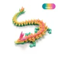 Bewegliches 3D-gedrucktes Regenbogen-Kristalldrache-Spielzeug für die Wohndekoration - 22cm Größe / Regenbogen Nr.1
