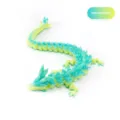 3D-gedrucktes, bewegliches Kristalldrache-Ornament mit gelb-blauem Laser-Farbverlauf - 22cm Größe / Nebel Wald