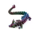 Bewegliche 3D-gedruckte Kristalldrache-Figur mit metallischem irisierendem bunten Finish - 22cm Größe / Irisierend #2