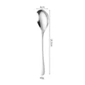 Cuchara de acero inoxidable de cabeza redonda 18,5 cm de largo 4 cm de ancho 40 g - Tamaño 2