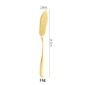 Gold stainless steel butter spreader with 14.5cm length and 1.8cm width specifications - 14.5x1.8cm / Gold