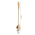 Rose gold stainless steel skull spoon for coffee with dimension measurement marks - Rose Gold