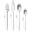 Japanese 304 stainless steel cutlery set with creative hanging hook design for cups - Four-Piece Set / Silver