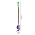 Rainbow stainless steel skull spoon with long handle 19.5cm - AB Color