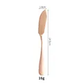 Rose gold stainless steel butter knife spreader with dimensions 14.5cm length and 16g weight. - 14.5x1.8cm / Rose Gold