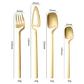 Creative gold hanging stainless steel cutlery set, including knife fork and spoons - Four-Piece Set / Gold