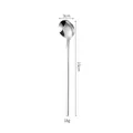 Polished 304 stainless steel long handle round spoon for dessert and coffee stirring - 410 Silver 15cm