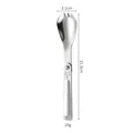 Compact 304 stainless steel folding spork, 15.3cm silver portable cutlery for outdoor camping - 2-Fold Spork