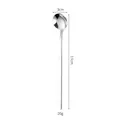 Long handle 304 stainless steel round spoon for dessert, honey, and coffee stirring - 410 Silver 17cm