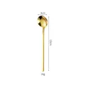 Premium long handle 304 stainless steel gold dessert spoon with 13cm length measurement - 410 Gold 13cm