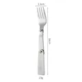 Silver compact 304 stainless steel folding fork for camping and outdoor travel - 3-Fold Fork
