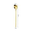 304 stainless steel long-handle gold round spoon for coffee and honey, 15cm length - 410 Gold 15cm
