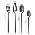 Creative matte black 304 stainless steel hanging cutlery set with detailed size specs - Four-Piece Set / Black