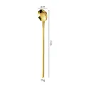 Elegant gold 17cm long handle stainless steel stirring spoon with a 3cm round head - 410 Gold 17cm