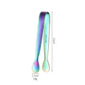 Rainbow hammered 304 stainless steel sugar tongs, 11cm small ice clip for bar and cafe - Hammered Model / AB Color