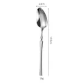 Polierter Edelstahl-Löffel in Silber, 19,5 cm Länge, elegantes schmales Design - Speiselöffel / Gold
