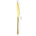 Premium Gold-Edelstahl-Steakmesser, 22,5 cm lang, mit elegantem geschwungenem Griff. - Speisemesser / Gold