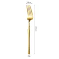 Goldene Edelstahlgabel mit schlanker Taille, 19,5 cm Länge und einem Gewicht von 28 g - Speisegabel / Gold