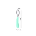 Cuillère d'alimentation ergonomique en acier inoxydable pour bébé, court manche vert - Cuillère Verte