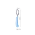 Cuillère bébé en inox à manche court bleu, 135 mm de long - Bleu - Cuillères