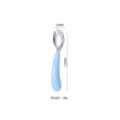Cuillère fourchette bébé en acier inoxydable avec manche court ergonomique - Bleu - Fourchettes
