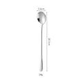 Cuchara de acero inoxidable de mango largo con 18,7 cm de largo y 24 g de peso - Cuchara de Hielo Redonda