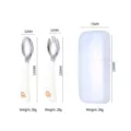 Set de couverts pour bébé en acier inoxydable 304 avec manche court et boîte de rangement - Ensemble Cuillère Fourchette Motif Ours avec Boîte