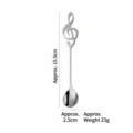 Cucchiaio a forma di nota musicale in acciaio inox argento con misure - Taglia L / Argento