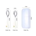 Set de couverts pour bébé avec cuillère et fourchette en acier inox 304 et boîte - Ensemble Cuillère Fourchette Motif Chat avec Boîte