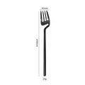 Matte black hanging stainless steel dinner fork showing dimensions 190mm x 30mm and weight 26g - Fork / Black