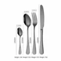 Matte black stainless steel cutlery set with specific size and weight measurements - Black - Four-Piece Set