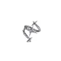 Detailansicht eines silbernen, unregelmäßigen, doppellagigen Sternrings im Punk-Metallic-Look - Doppelschichtig Hohl Sternenstrahl Cooler Stil (3号)