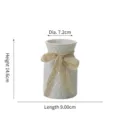 White ceramic textured vase featuring an elegant decorative lace bow sku variant - Boke Style